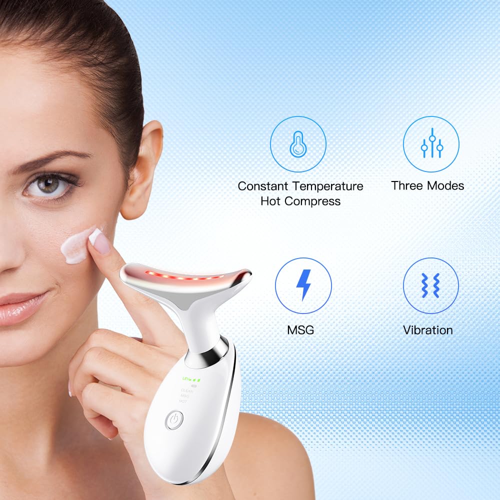 Facial Massager Red-Light-Therapy-for-Face and Neck, Face culpting Wand with 7 Color, Face Tool for Skin Care