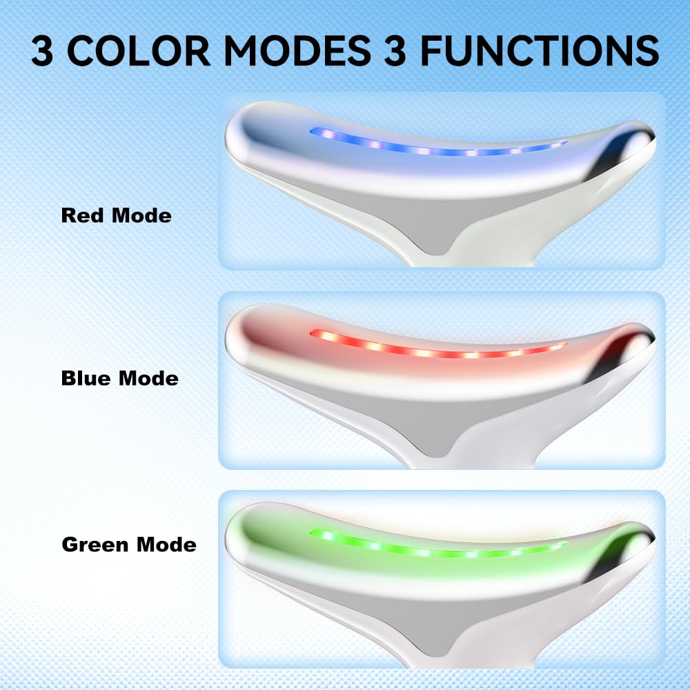 Facial Massager Red-Light-Therapy-for-Face and Neck, Face culpting Wand with 7 Color, Face Tool for Skin Care